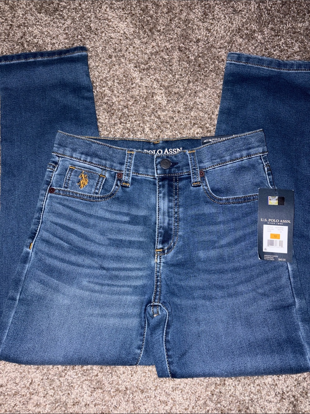 U.S. Polo Assn. Kids Medium Blue Straight Jeans size 10 girls